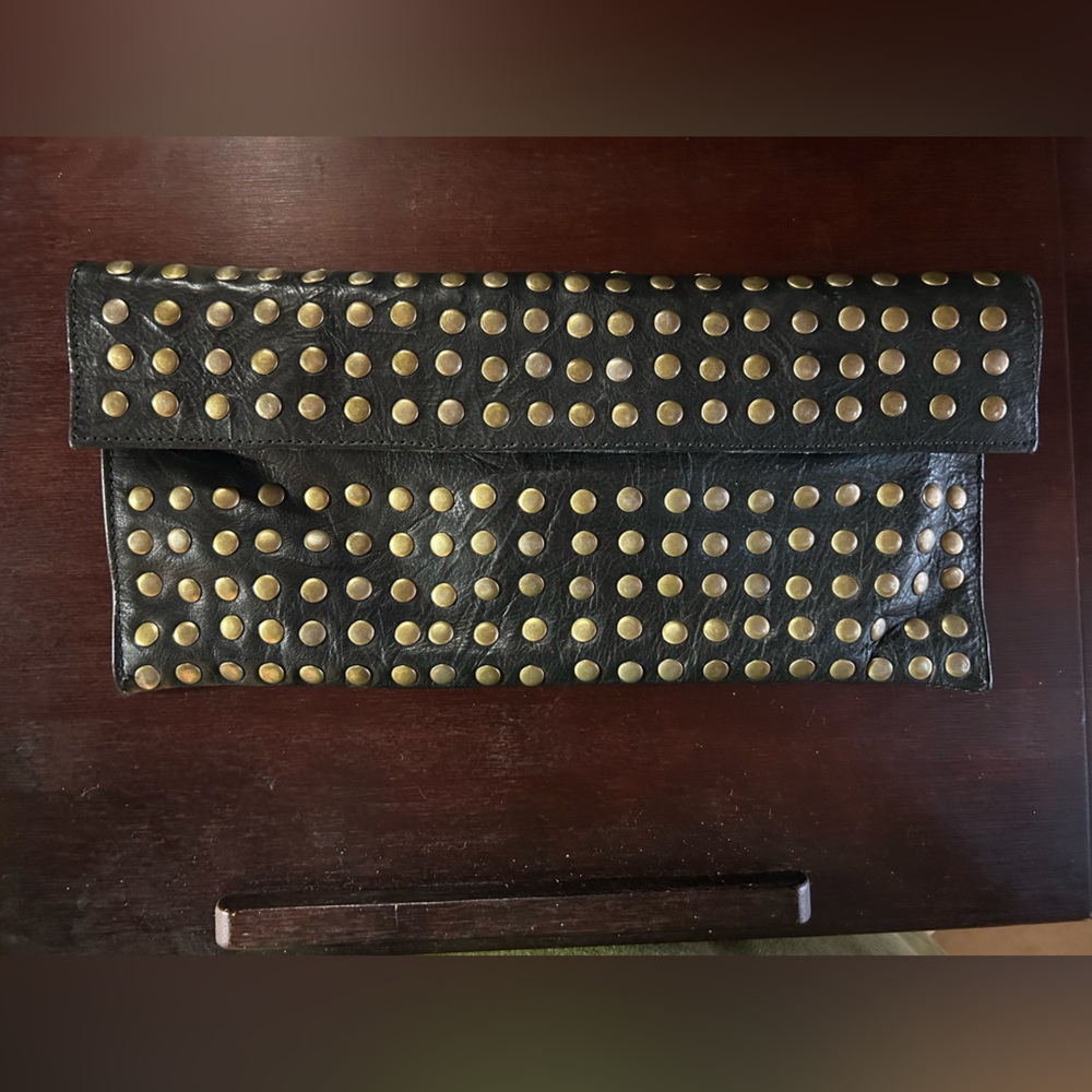 Studded Black Leather purse.